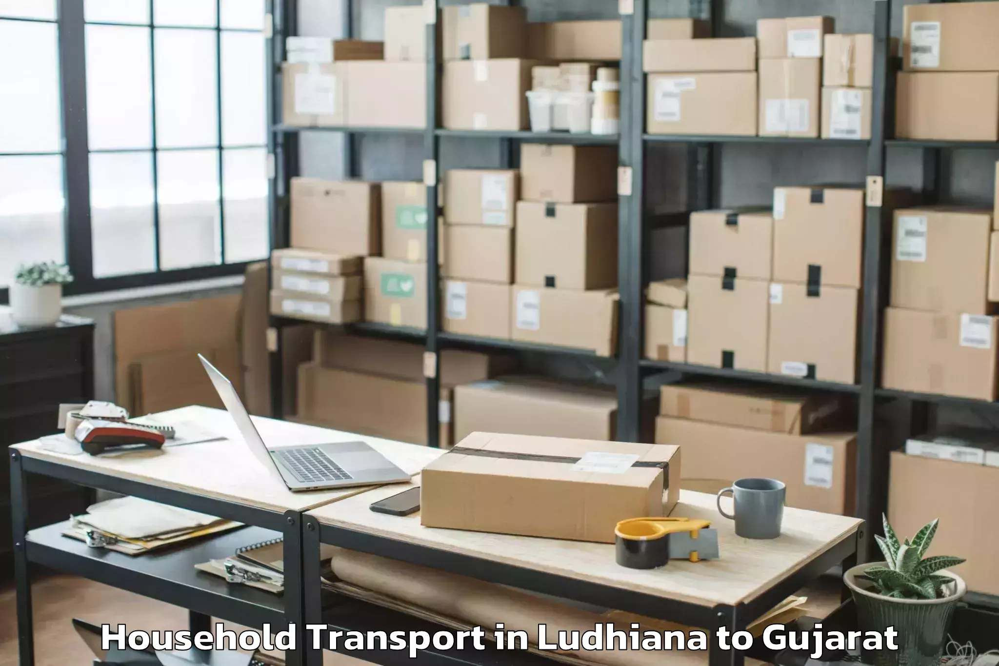 Easy Ludhiana to Hazira Port Household Transport Booking